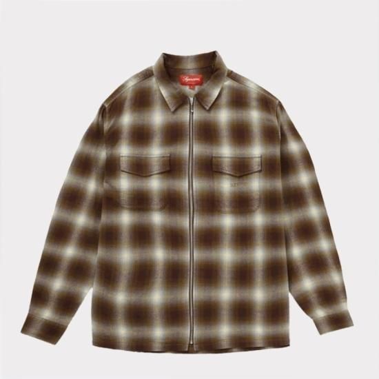 Supreme シュプリーム 22FW Shadow Plaid Flannel Zip Up Shirt  シャドウプレイドフランネルジップアップシャツ ブラウン | 人気のストリートファッションアイテム -  Supreme(シュプリーム)オンライン通販専門店 Be-Supremer