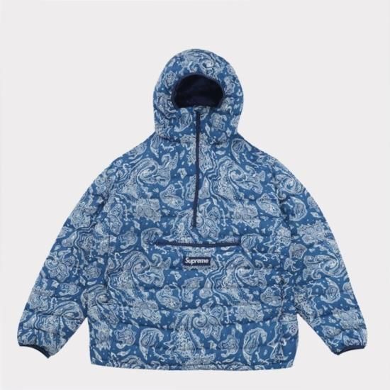 Supreme シュプリーム 2022AW Micro Down Half Zip Hooded Pullover ブルーペイズリー | マイクロ ハーフジップフードプルオーバー - Supreme(シュプリーム)オンライン通販専門店 Be-Supremer