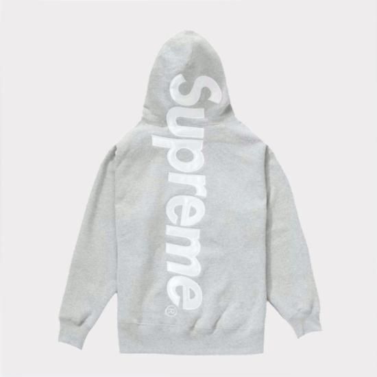 Supreme 2022AW Satin Applique Hooded Sweatshirt パーカー ネイビー