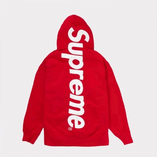 Supreme 2022AW Satin Applique Hooded Sweatshirt パーカー レッド新品通販 - Be-Supremer