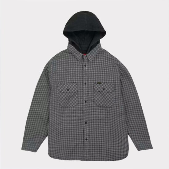 Supreme 2022AW Houndstooth Fllannel Hooded Shirt パーカー ブラック 新品通販 -  Be-Supremer