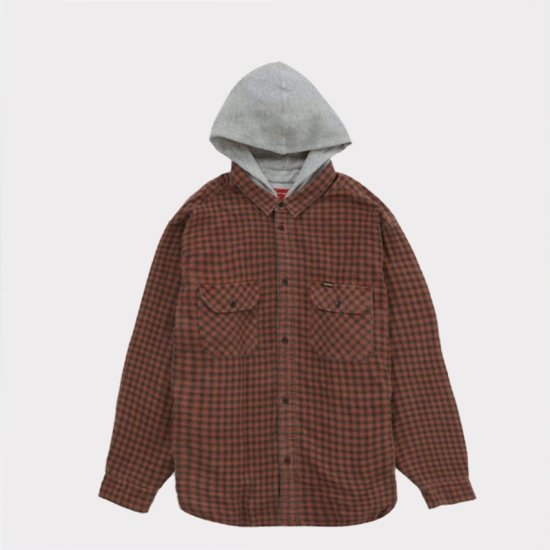Supreme 2022AW Houndstooth Fllannel Hooded Shirt パーカー レッド新品通販 - Be-Supremer