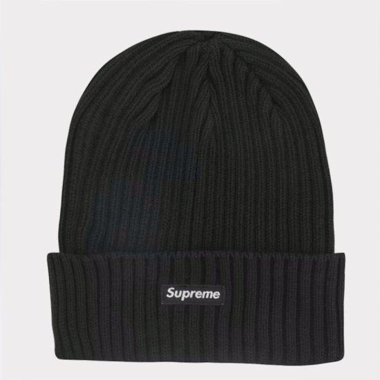 美品supreme黒ニット帽-