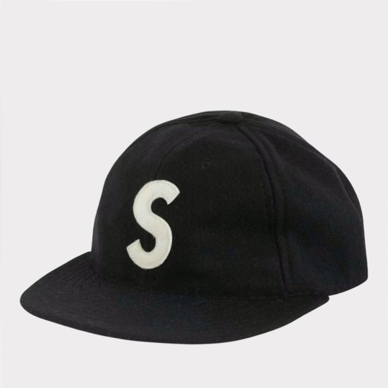 Supreme Ebbets S Logo Fitted Cap 帽子キャップ ブラック新品の