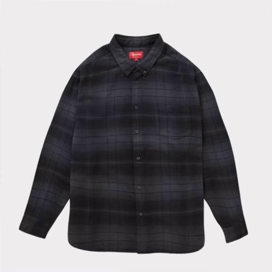 カラーブルーShadow Plaid Frannel Shirt