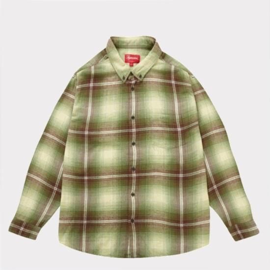 supreme Plaid Flannel Shirt Olive ネルシャツ