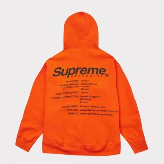 Supreme2023 Worldwide Hooded Sweatshirt身幅62cm