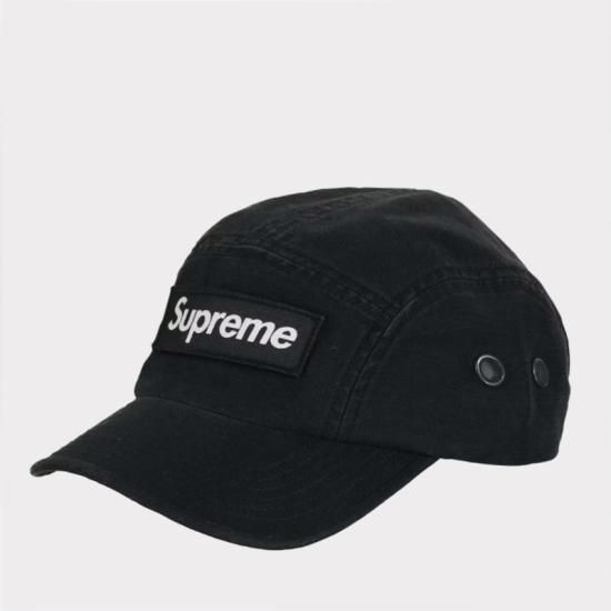 supreme camp cap シュプリーム 黒 ビッグロゴキャップ - キャップ