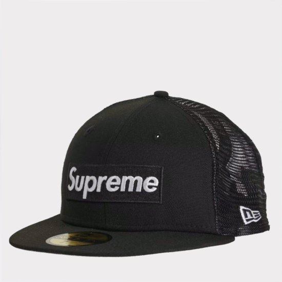 23SS Supreme Box Logo Mesh Back New Era Cap 帽子キャップ ブラック新品の通販 - Be-Supremer