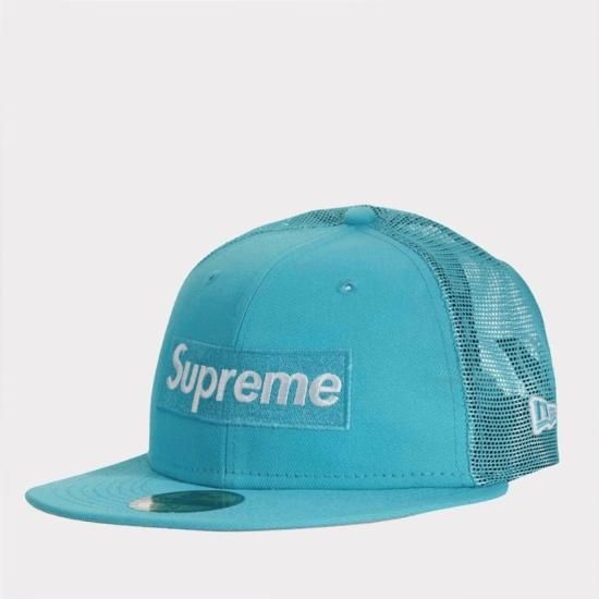 23SS Supreme Box Logo Mesh Back New Era Cap 帽子キャップ ブルー