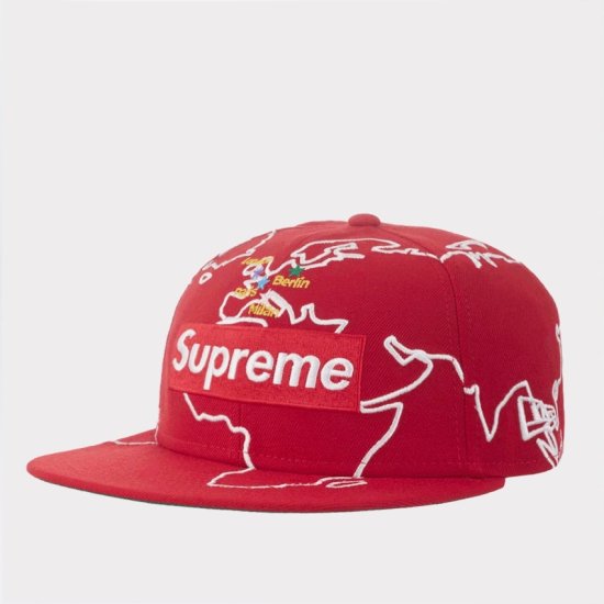 Supreme 2022AW Velour Box Logo New Era Cap 帽子キャップ レッド新品 