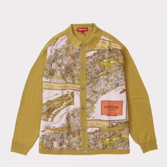 Supreme Silk Map Cardigan Pink M