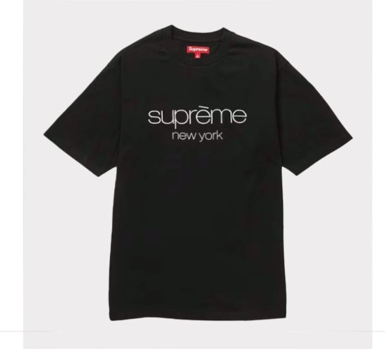 トップスsupreme Classic logo tee シュプリーム　黒ロゴTシャツ
