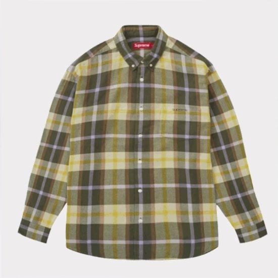 Supreme Plaid Flannel Shirt Sサイズ グリーン
