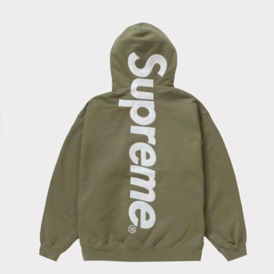 Supreme シュプリーム 2023AW Satin Applique Hooded Sweatshirt | サテンアップリケスウェットパーカー  ライトオリーブ - Supreme(シュプリーム)オンライン通販専門店 Be-Supremer