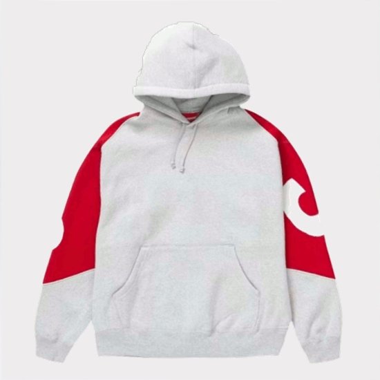 【S】Supreme Big logo Hooded Sweatshirtグレー