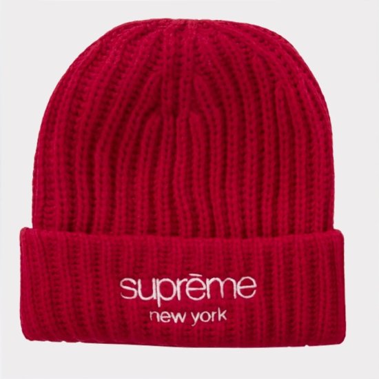 ニット帽/ビーニーsupreme ニット帽 ロゴ RED