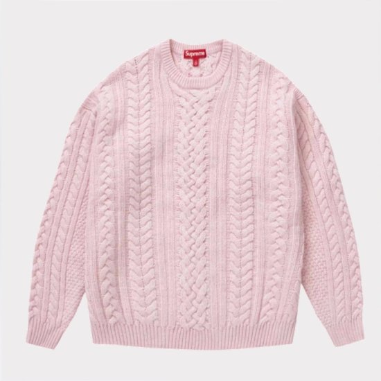 Supreme シュプリーム 2023AW Applique Cable Knit Sweater アップリケケーブルニットセーター ピンク |  ブランド名: Supreme - Supreme(シュプリーム)オンライン通販専門店 Be-Supremer