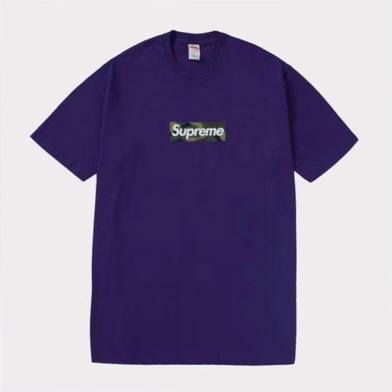 supreme Box Logo Tee 紫 パープル　Tシャツ　XLタグ表記XL