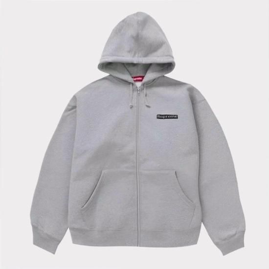 フード部分にsupsupreme × champion コラボ ジップUPパーカー アッシュ ...