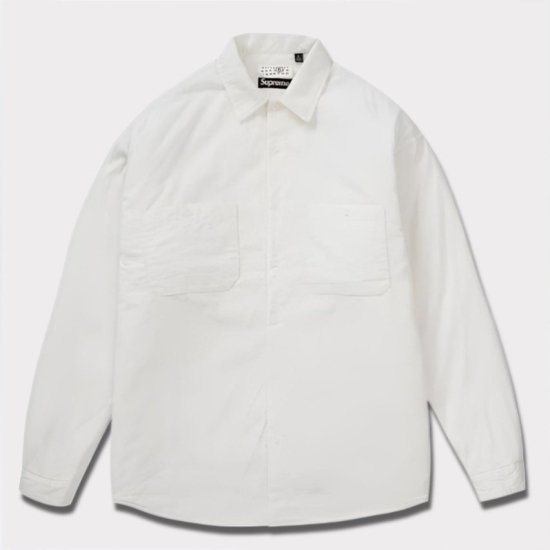 ポスター付きSupreme×MM6 padded shirt L size white