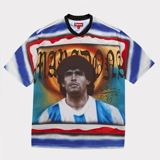 【新品】Supreme Maradona Soccer Jersey シャツ撮影の為開封しました