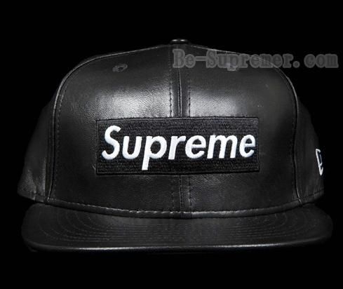 SUPREME シュプリーム 15AWNew Era Leather Box Logoニューエラ ボックスロゴ レザーキャップ 帽子 ホワイト