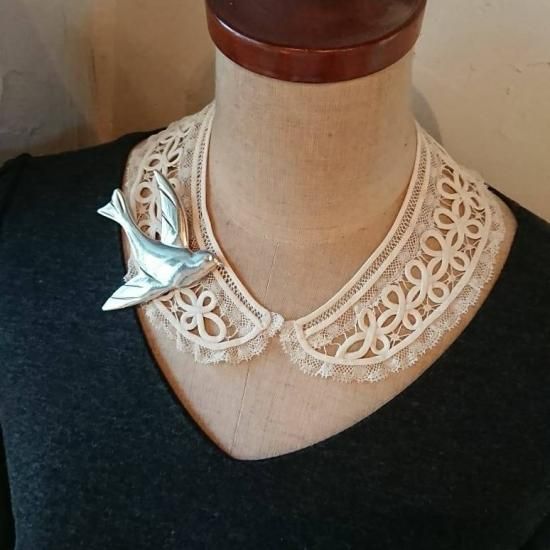 銀色の鳥のブローチ - atelier 金銀花