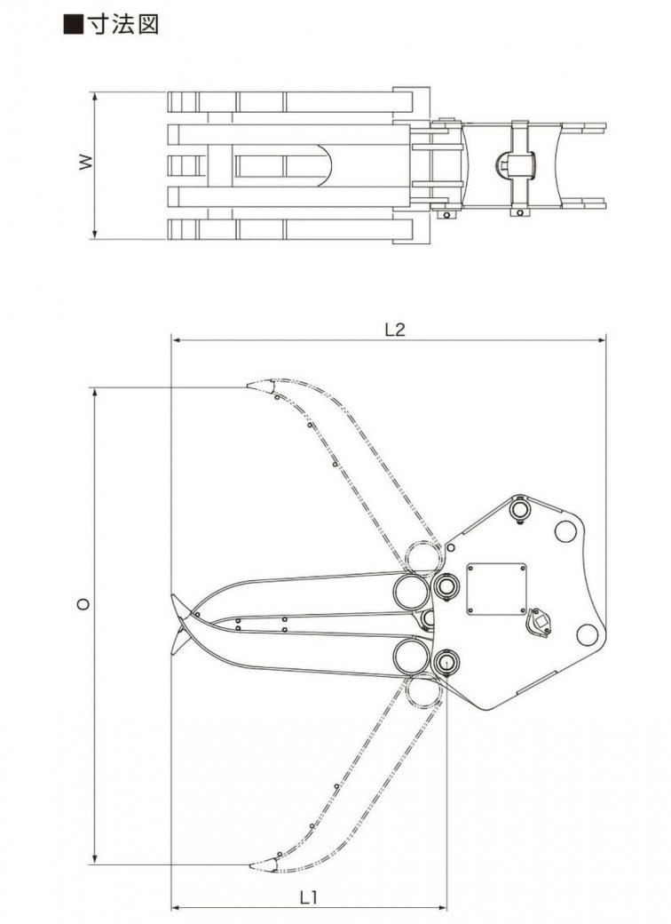 ユンボ つかみ アタッチメント 松本製作所 チルト式フォーククロー 首振り機能 MT-20