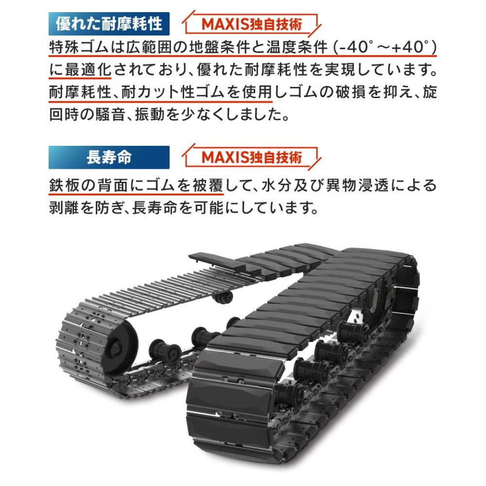 縦止め 建設機械用ゴムパッド 450mm幅 4本ボルト止め シューパッド P135-450 82枚 M1パッド MAXIS(マクシス)