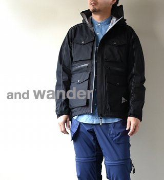 ★40%off【and wander】 アンドワンダー men's 3L rip stop jacket ”Black”