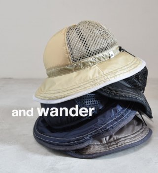 ★30%off 【and wander】アンドワンダー mesh hat 