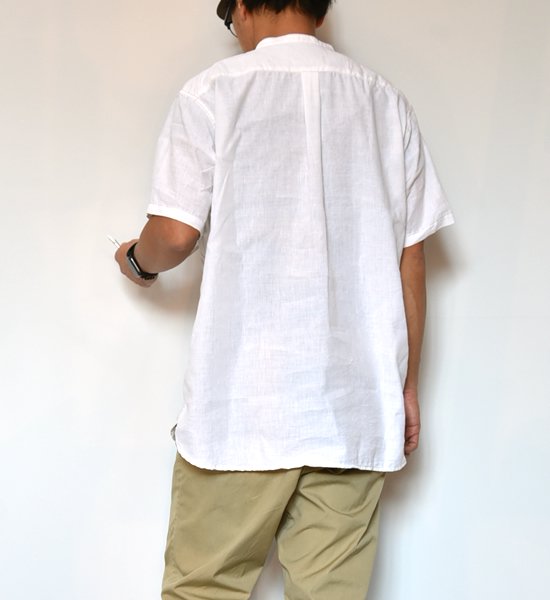 and wander dry linen shirt 4 XL カーキ-