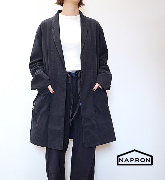 NAPRON ナプロン Shawl Collar Coat コート ネイビー
