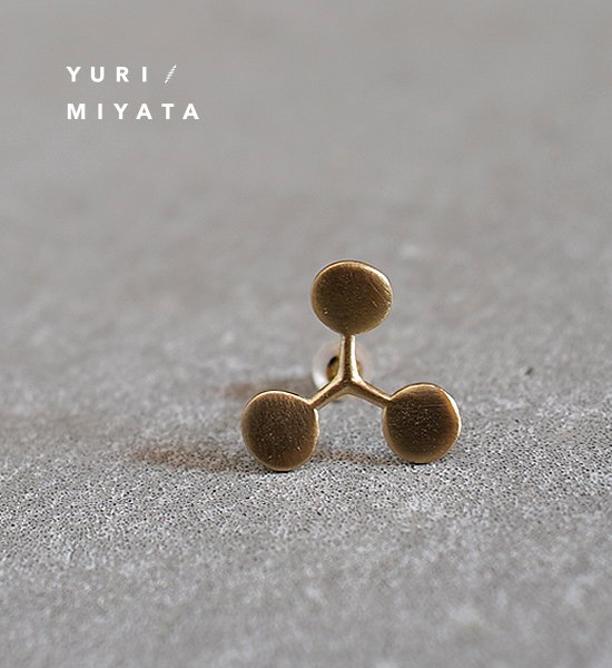YURI/MIYATA ミヤタ ユリ Pierce Leaf /Circle S Gold 02 ピアス