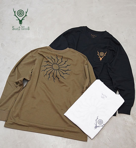 South2 West8ۥġȥ L/S Round Pocket Tee-Circle Horn 