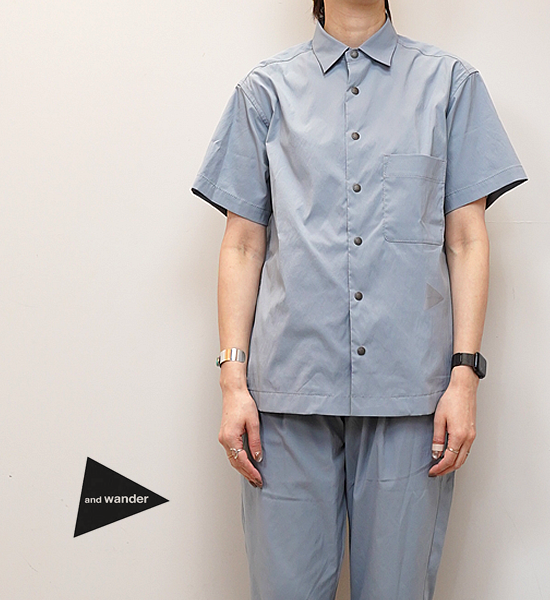 and wander アンドワンダー UV cut stretch SS shirt Yosemite 