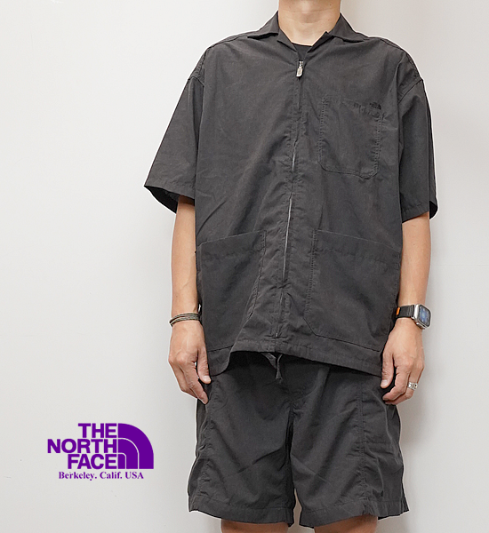 THE NORTH FACE PURPLE LABELۥΡեѡץ졼٥ men's Polyester Linen Field H/S Zip Shirt 