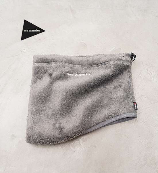 and wander アンドワンダー high loft fleece neck warmer Yosemite