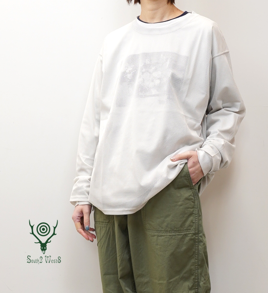 【South2 West8】サウスツーウエストエイト women's S.S. Crew Neck Shirt - Knit Mesh 