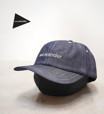 【and wander】アンドワンダー dry denim cap 
