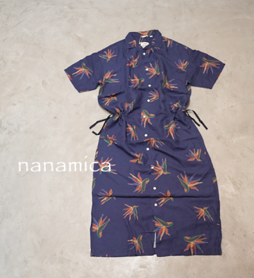 nanamicaۥʥʥߥ women's Cupra Hemp Aloha Shirt Dress 