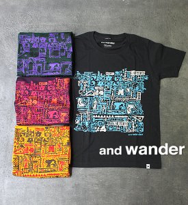 ★40%off【and wander】 アンドワンダー Men's Camp Camo T-shirt ”4Color” ※ネコポス可