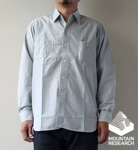 ★40%off【Mountain Research】マウンテンリサーチ  Utility Shirt ”Sax”