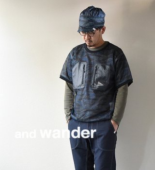 ★40%off【and wander】 アンドワンダー printed utility pullover 