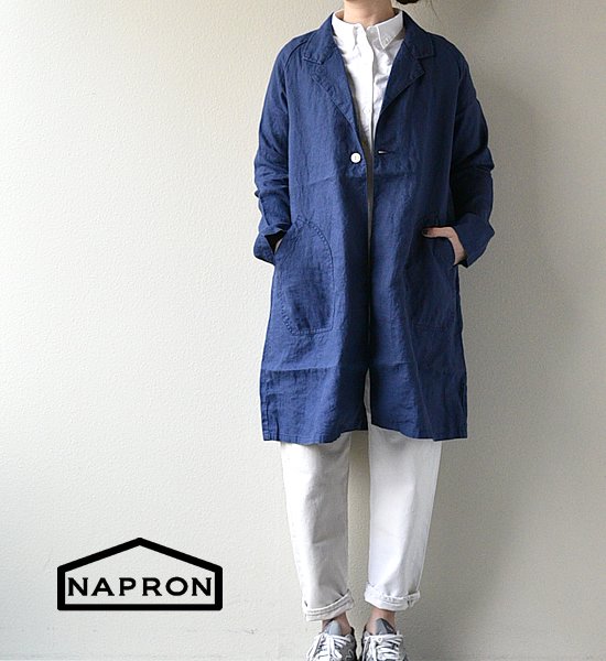 NAPRON ナプロン Shawl Collar Coat コート ネイビー