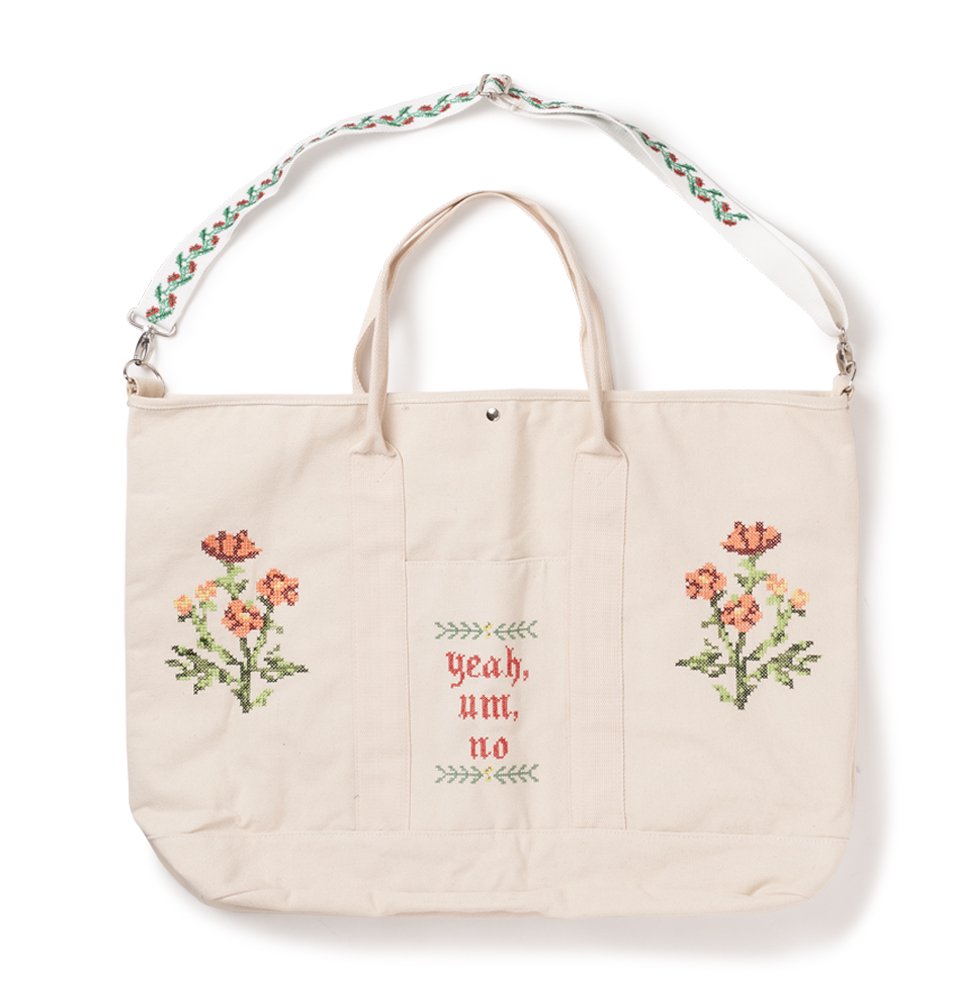 Flower cross stitch Canvas Bag