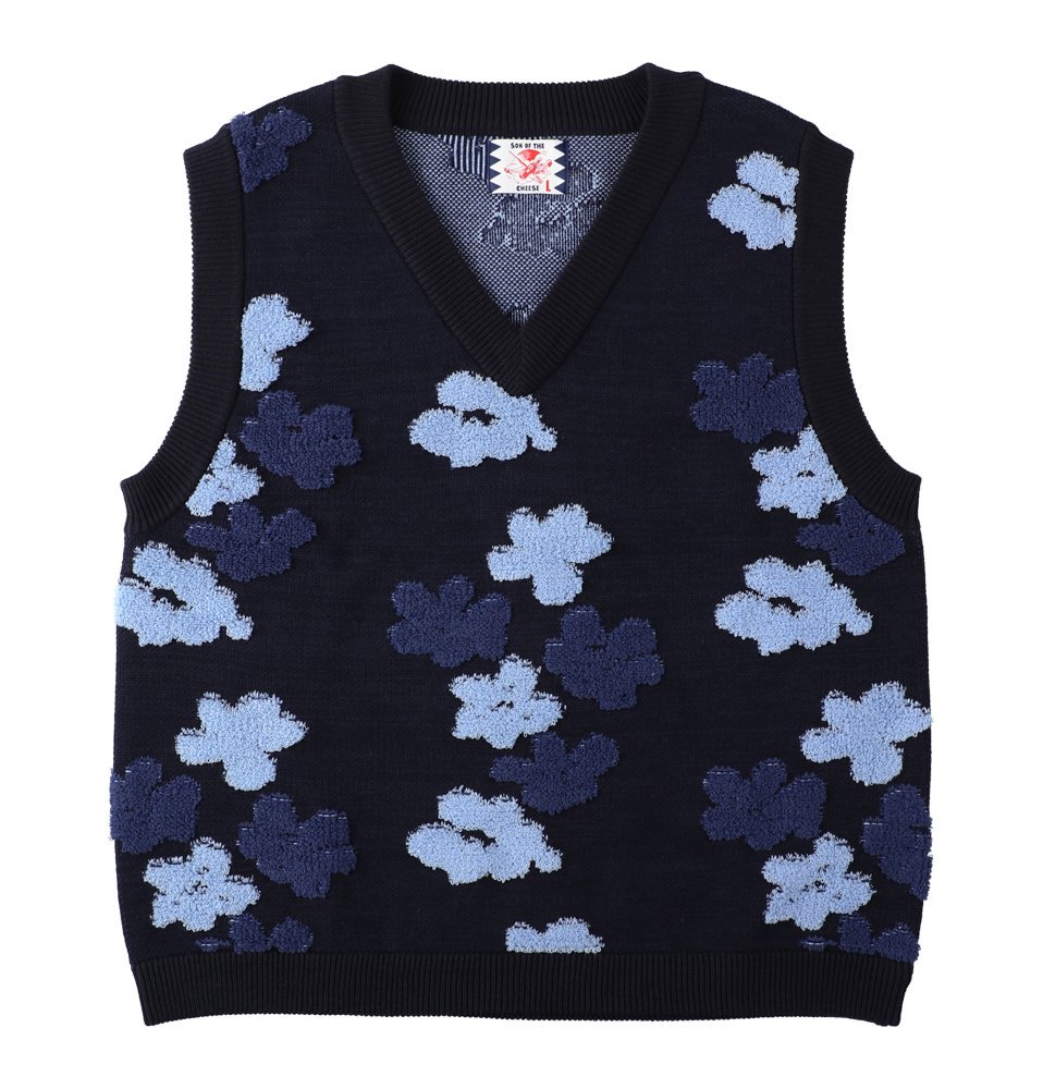 Flower Pattern Knit Vest