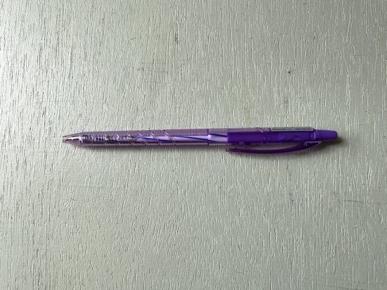 タイのボールペン／ノック式／ななめストライプ／紫 - s t o c k w e b s h o p
