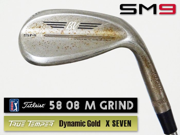 8.0-8.5 ʡʡTitleist VOKEY SM9 RAW å 58 08M xxTĥꥢ Dynamic Gold X SEVEN 